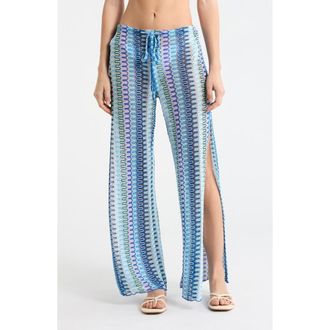 BECCA by Rebecca Virtue Tivoli Metallic Cover-Up Pants in Lapis Multi at Nordstrom, Size X-Small