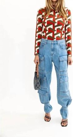 Ronny Kobo Zayla Cargo Pants In Blue