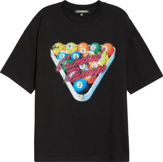 Criminal Damage Pool Club T-Shirt in Washed Grey at Nordstrom, Size Xx-Large