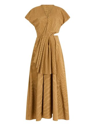 Rosie Assoulin cut-out moire dress - women - Fabric - 12 - Yellow