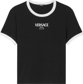 Versace Cropped Black Silk and Nylon Top