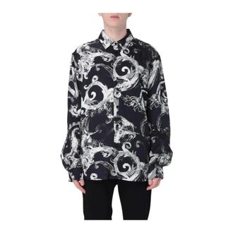 Versace Jeans Couture Barok Print Zijden Overhemd Lange Mouw - Heren - Casual Overhemden - Zwart - S - Overhemden