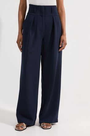 Karen Millen High Waist Wide Leg Pants in Navy at Nordstrom, Size 4