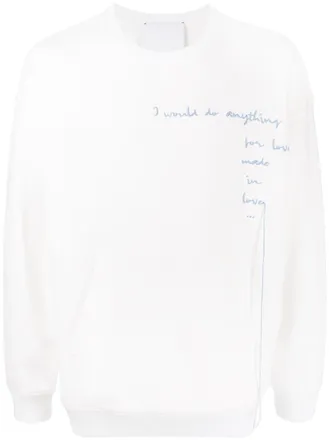 Ports V slogan-print crew neck sweatshirt - unisex - Cotton - M - White