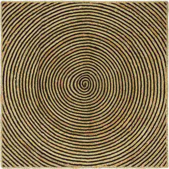 vidaXL Alfombra Natural Y Negro 160 X 160 Cm Yute Vidaxl