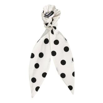 Dolce & Gabbana Hair Accessories, female, White, Size: ONE SIZE Polka-dot Scarf Tie Scrunchie