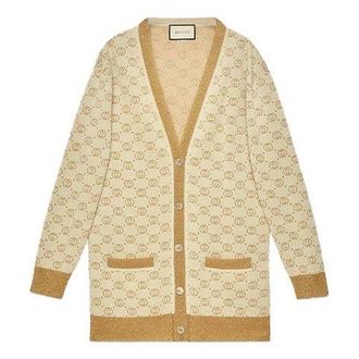 Gucci (WMNS) Gucci GG Golden And Silver Silk Wool Cardigan For Golden 605910-XKAHT-8007