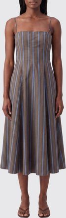 Staud Abito Wylie midi in cotone stretch a righe