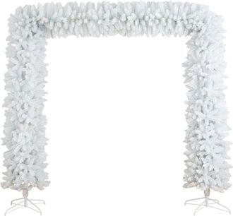 Nearly Natural 8Ft. Artificial Holiday White Christmas Pine Archway