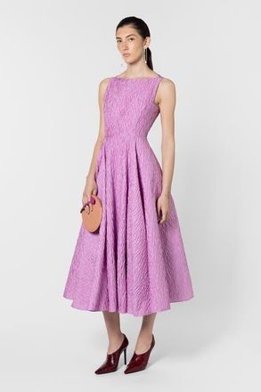 Roksanda Ilincic Tera Cloque Textured Midi Dress in Blush at Nordstrom, Size 12