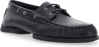 Jil Sander Mens Loafers, Black Leather
