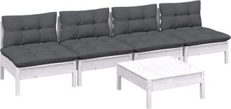 vidaXL Muebles De Jard&iacute;n 5 Pzas Con Cojines Antracita Madera De Pino Vidaxl