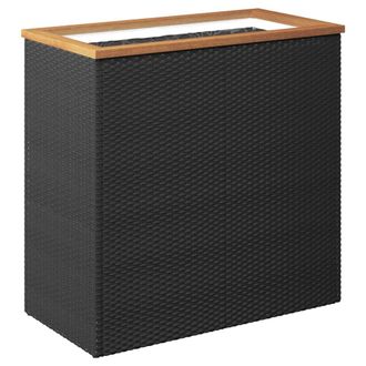 vidaXL Jardinera De Rat&aacute;n Sint&eacute;tico Negra 80x40x80 Cm Vidaxl