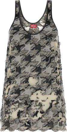 Diesel Grey Scoop Neck Flared Mini Dress