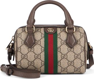 Gucci Womens Handbag Ophidia Mini Printed Canvas Beige-Ebony Polyurethane Handbags Beige/ebony Hand Bags
