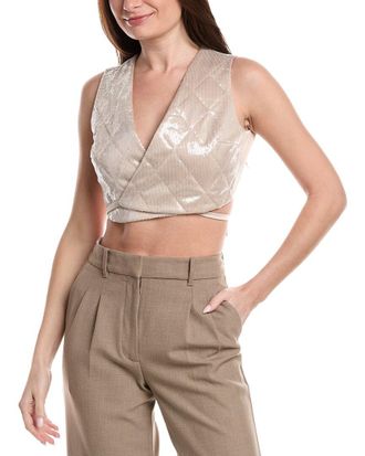 Brunello Cucinelli Sequin Quilted Silk-Blend Vest