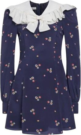 Alessandra Rich Floral Blue Mini Dress Size M