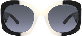 Marc Jacobs 56mm Round Sunglasses in White Black at Nordstrom Rack