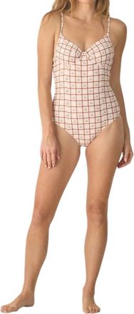 Rylee + Cru Womens Underwire One Piece Swimsuit In Cherry Check