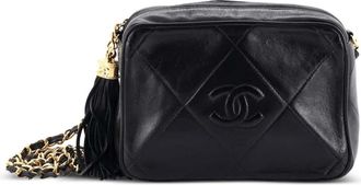 Chanel Diamond CC Camera Bag Quilted Leather Small shoulder bag - Zwart