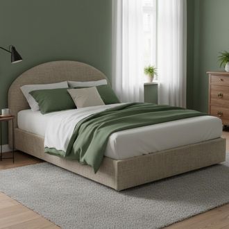 Talamo Italia Talamo Italia - Letto Matrimoniale Consuelo, Letto Contenitore Con Rivestimento In Tessuto, 100% Made In Italy, Apertura Frontale, Adatto Per Materass