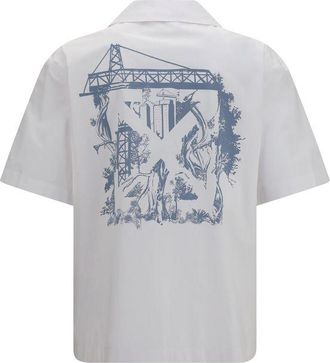 Off-white Logo-Embroidered Cotton Poplin Shirt - White