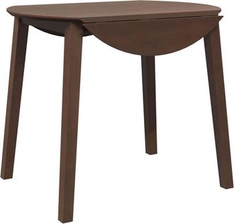 vidaXL Mesa De Comedor De Madera Maciza De Caucho Marr&oacute;n Vidaxl