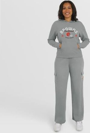 WEAR by Erin Andrews Womens WEAR by Erin Andrews Gray Cleveland Browns Waffle-Knit Long Sleeve Hooded Shirt & Pants Lounge Set at Nordstrom, Size Xx-Large