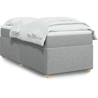 vidaXL Vidaxl - Cama Box Spring Con Colch&oacute;n Tela Gris Claro 100x200 Cm