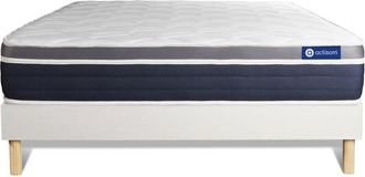 Actisom Somier Blanco + Colch&oacute;n Con Muelles Y Viscoel&aacute;stica 180 X 190
