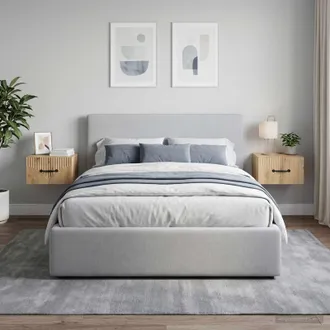vidaXL Vidaxl Mobiletto Da Notte A Muro 2 Pz Rovere Artigianale