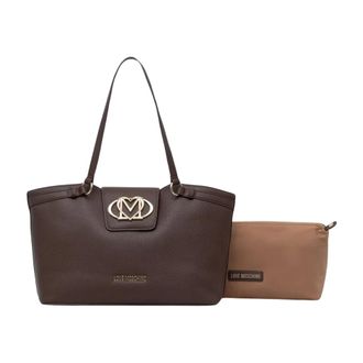 Love Moschino Shopper Tote - Dames - Tassen - Bruin - Maat: ONE Size Leer