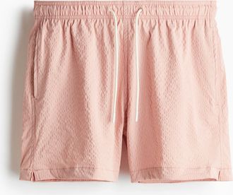 H&M Badeshorts aus Seersucker - Pink