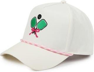 David and Young Pickleball Embroidered Cotton Baseball Cap in Pink at Nordstrom Rack