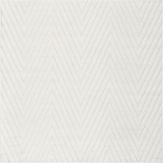 Beliani Alfombra Para Sal&oacute;n Estilo Moderno Forma Cuadrada Jacquard 160 Cm Pelo Corto Blanco Crema Twynam