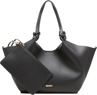 DKNY Zwarte Schoudertas met Afneembare Pouch - Dames - Shoppers - Zwart - ONE Size - Leer - Tassen