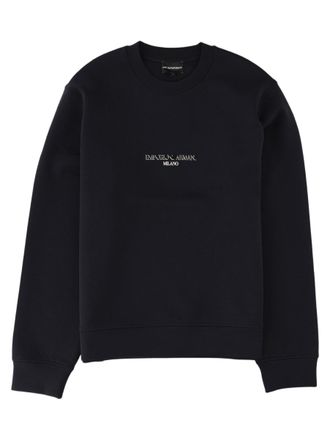 Emporio Armani Double Jersey Contrasting Logo Cotton-Blend Sweatshirt