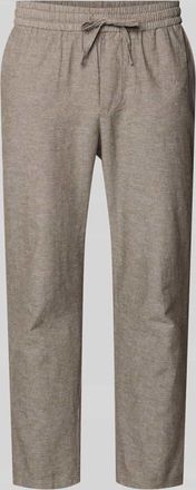 Only & Sons Tapered Leinenhose aus Baumwoll-Leinen-Mix Modell LINUS in Taupe Melange, Gr&ouml;&szlig;e XXL