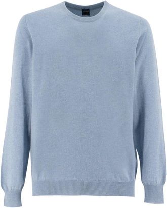 Fedeli Kasjmier Crew Neck Slim Fit Sweater - Heren - Cashmere truien - Blauw - 3XL - Kasjmier - Truien & Vesten