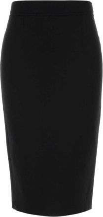 Tom Ford Knie-lange aansluitende kokerrok - Dames - Kokerrokken - Zwart - M - Polyester - Rokken