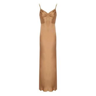 Elisabetta Franchi Red Carpet Satin Dress - female - Elisabetta Franchi - Maxi Dresses - Beige - M - Dresses