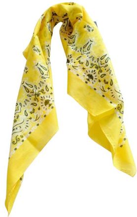 Saint Laurent Yellow Cotton Bandana Scarf