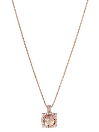 David Yurman Collana Chatelaine in oro rosa 18kt con morganite e diamanti