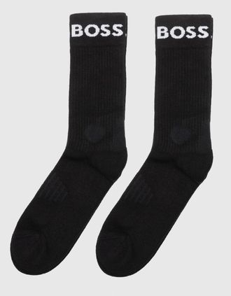 HUGO BOSS Mens BOSS Green 2 Pack RS Sport Socks NOS - Black/White 001 - Black/Black - Size: 6/6.5/7.5/7/11/10/8/8.5/12/9.5/9/11.5/10.5