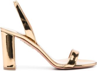 Aquazzura So Nude block-heel sandals - women - Calf Leather/Calf Leather/Calf Leather - 35.5 - Gold