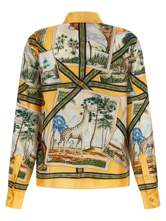 Gucci Landscape Print Silk Twill Shirt - Yellow