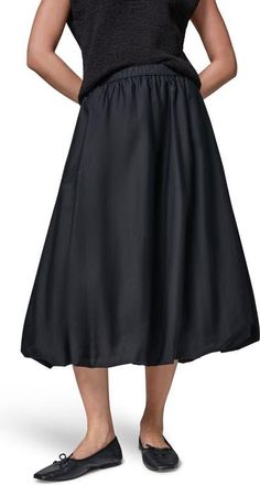 DKNY Stretch Poplin Bubble Skirt in Black at Nordstrom, Size X-Small
