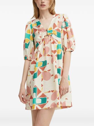 BA&SH Arancia printed mini dress - women - Lyocell/Polyamide - 3 - Neutrals