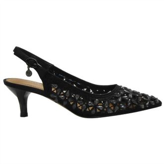 J. Rene&eacute; Womens Diyara Pump In Black Satin/rhinestones