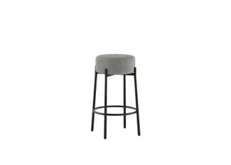 Stones Sgabello Moderno Syd Con Seduta In Tessuto Grigio Scuro E Struttura In Metallo Verniciato Nero - Design Contemporaneo 41x41x67cm